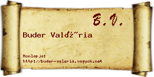 Buder Valéria névjegykártya